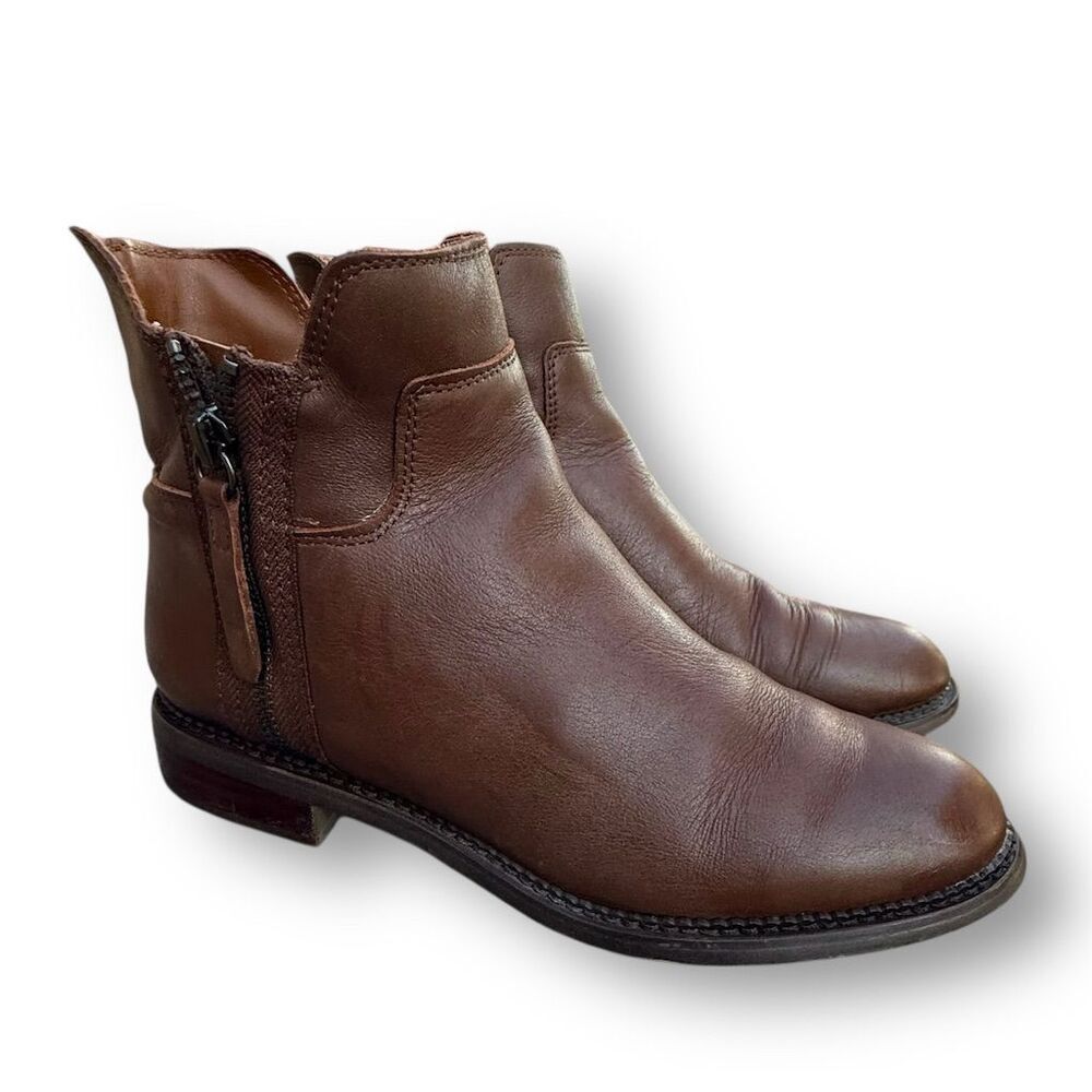 Franco Sarto Women's Brown Leather Ankle Booties Size 8 Casual - Picture 6 of 16